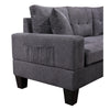 Sce 102 Inch Gray Reversible Sectional Sofa with Ottoman Table Pillows By Casagear Home BM314868