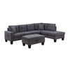 Sce 102 Inch Gray Reversible Sectional Sofa with Ottoman, Table, Pillows By Casagear Home