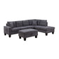 Sce 102 Inch Gray Reversible Sectional Sofa with Ottoman Table Pillows By Casagear Home BM314868