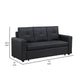 Ian 73 Inch Sleeper Sofa Tufted Seats Soft Black Linen Solid Wood By Casagear Home BM314869