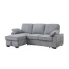 Ken 91 Inch Sectional Sofa Drop Table Storage Chaise Light Gray Chenille By Casagear Home BM314872