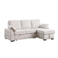 Ken 91 Inch Sectional Sofa Drop Table Storage Chaise Soft Beige Chenille By Casagear Home BM314873