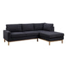 Nia 93 Inch Sectional Sofa with Chaise, Black Sherpa Upholstery, Solid Wood By Casagear Home