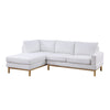 Nia 93 Inch Sectional Sofa with Chaise White Sherpa Upholstery Solid Wood By Casagear Home BM314875