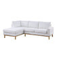 Nia 93 Inch Sectional Sofa with Chaise White Sherpa Upholstery Solid Wood By Casagear Home BM314875