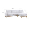 Nia 93 Inch Sectional Sofa with Chaise White Sherpa Upholstery Solid Wood By Casagear Home BM314875