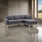 Nia 93 Inch Sectional Sofa with Chaise Gray Sherpa Upholstery Solid Wood By Casagear Home BM314876