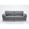 Nel 84 Inch Plush Sofa with Soft Gray Linen Chrome Metal Legs Solid Wood By Casagear Home BM314877