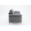 Nel 84 Inch Plush Sofa with Soft Gray Linen Chrome Metal Legs Solid Wood By Casagear Home BM314877