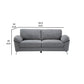 Nel 84 Inch Plush Sofa with Soft Gray Linen Chrome Metal Legs Solid Wood By Casagear Home BM314877