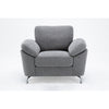 Nel 43 Inch Accent Sofa Chair with Soft Gray Linen Chrome Legs Solid Wood By Casagear Home BM314879