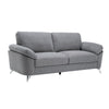 Nel 2 Piece Sofa and Loveseat Set Soft Gray Linen Chrome Solid Wood By Casagear Home BM314880