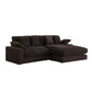 Sty 105 Inch Reversible Sectional Sofa Chaise, Brown Corduroy, Solid Wood By Casagear Home