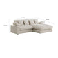 Sty 105 Inch Reversible Sectional Sofa Chaise Beige Corduroy Solid Wood By Casagear Home BM314886