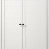 Aie 60 Inch Storage Cabinet Framed Slatted Panel Doors White Brown Wood By Casagear Home BM314887