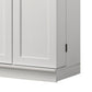 Coe 71 Inch Storage Cabinet Wardrobe with Swing Out Door White Solid Wood By Casagear Home BM314889