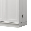 Coe 71 Inch Storage Cabinet Wardrobe with Swing Out Door White Solid Wood By Casagear Home BM314889