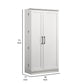 Coe 71 Inch Storage Cabinet Wardrobe with Swing Out Door White Solid Wood By Casagear Home BM314889