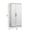 Coe 71 Inch Storage Cabinet Wardrobe with Swing Out Door White Solid Wood By Casagear Home BM314889