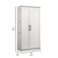 Coe 71 Inch Storage Cabinet Wardrobe with Swing Out Door White Solid Wood By Casagear Home BM314889