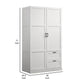 Bre 71 Inch Wardrobe Cabinet Armoire Drawers Hanging Rod White Wood By Casagear Home BM314890