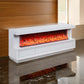 Dori 71 Inch TV Console with Fireplace Speaker 4 Drawer White Solid Wood By Casagear Home BM314894