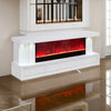 Cere 71 Inch TV Console with Fireplace and Speaker Drawers White Wood By Casagear Home BM314897