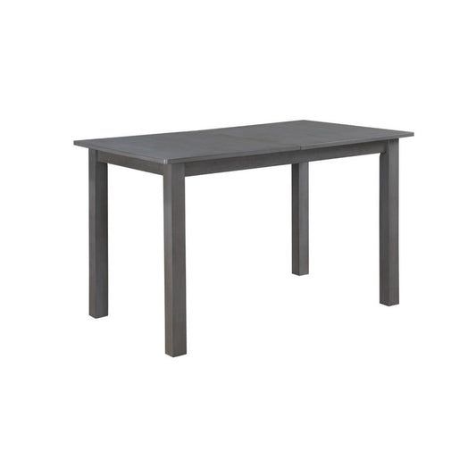 Lisle 48-60 Inch Extendable Dining Table, Rectangular Top, Gray Solid Wood By Casagear Home