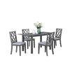 Lisle 5 Piece Extendable Dining Table and 4 Crossback Chair Set Gray Wood By Casagear Home BM314902