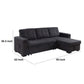 Oby 95 Inch Reversible Sleeper Sectional Sofa Storage Chaise USB Black By Casagear Home BM314907