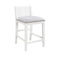 Ham 25 Inch Counter Height Chair Set of 2 Cream Fabric White Wood Finish By Casagear Home BM314912