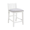 Ham 25 Inch Counter Height Chair Set of 2 Cream Fabric White Wood Finish By Casagear Home BM314912