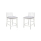 Ham 25 Inch Counter Height Chair Set of 2 Cream Fabric White Wood Finish By Casagear Home BM314912