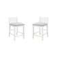 Ham 3 Piece Counter Height Compact Dining Table Chair Set White Wood By Casagear Home BM314914