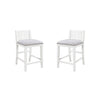 Ham 3 Piece Counter Height Compact Dining Table Chair Set White Wood By Casagear Home BM314914