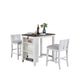 Ham 3 Piece Counter Height Compact Dining Table Chair Set White Wood By Casagear Home BM314914