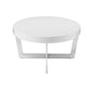 Tini 55 Inch Coffee Table Oval Shaped Top Metal Frame White Finish By Casagear Home BM314921