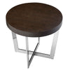 Tini 24 Inch Side End Table Round Shaped Top Metal Frame Espresso Brown By Casagear Home BM314922