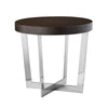 Tini 24 Inch Side End Table Round Shaped Top Metal Frame Espresso Brown By Casagear Home BM314922