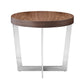 Tini 24 Inch Side End Table Round Shaped Top Metal Frame Walnut Brown By Casagear Home BM314923