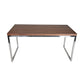 Rami 59 Inch Office Desk Rectangular Top Walnut Brown Wood Steel Frame By Casagear Home BM314926