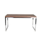 Rami 59 Inch Office Desk Rectangular Top Walnut Brown Wood Steel Frame By Casagear Home BM314926