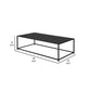 Eme 48 Inch Coffee Table Rectangular Top Black Finished Metal Frame By Casagear Home BM314932