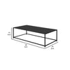 Eme 48 Inch Coffee Table Rectangular Top Black Finished Metal Frame By Casagear Home BM314932