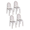 Temmy 20 Inch Dining Chair Set of 4 Indoor Outdoor Use White Finish By Casagear Home BM314933