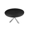 Emi 47 Inch Round Dining Table X- Cross Metal Base Black Wood Silver By Casagear Home BM314937