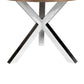 Emi 47 Inch Round Dining Table X- Cross Brushed Steel Walnut Brown Wood By Casagear Home BM314939