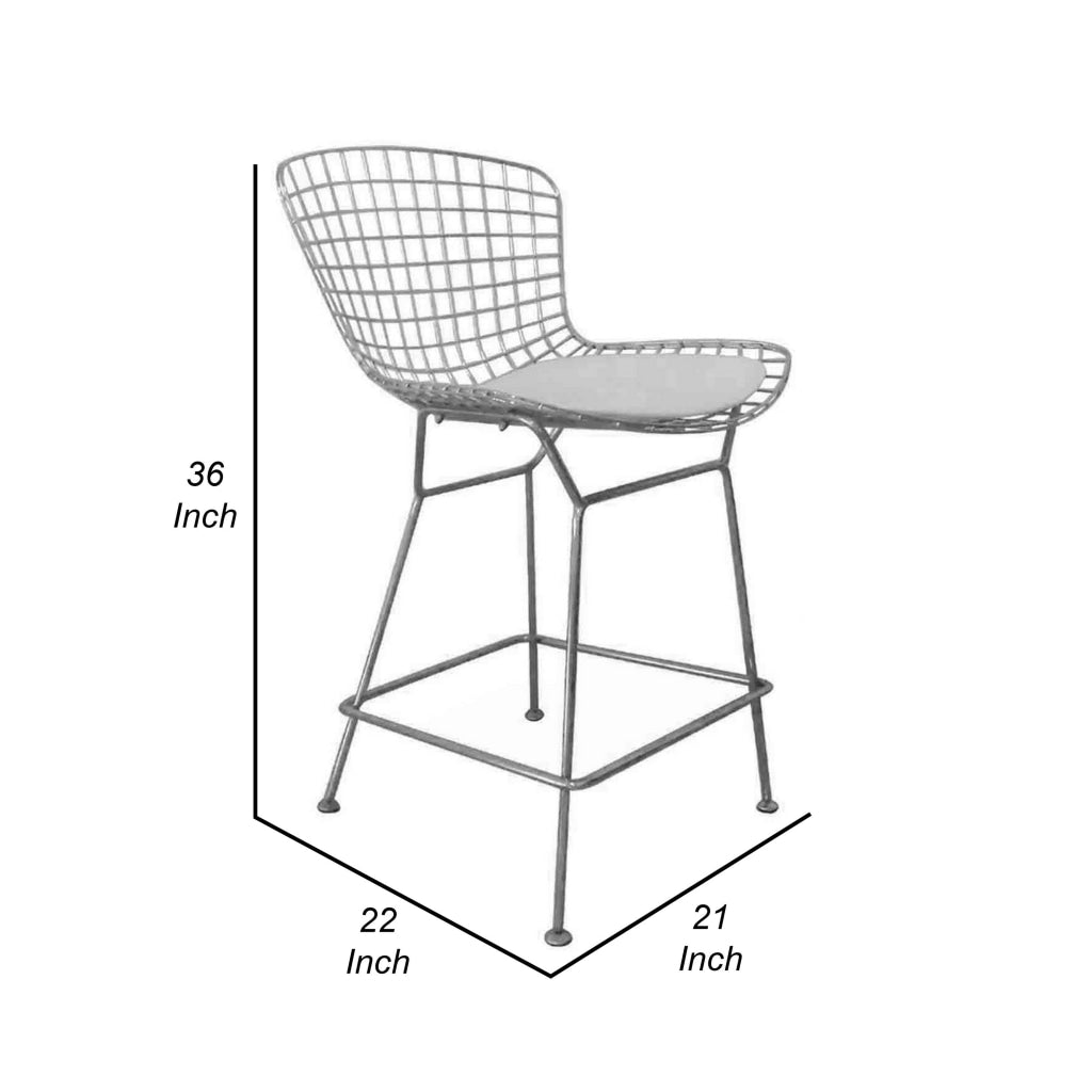 Hely 24 Inch Counter Stool Set of 2 Black White Faux Leather Seats By Casagear Home BM314942