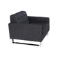 Loe 35 Inch Accent Sofa Armchair Tufted Dark Gray Upholstery Chrome Steel By Casagear Home BM314943