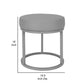 Tane 18 Inch Accent Stool Modern Round Padded Seat Gray Faux Leather By Casagear Home BM314950